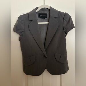 Size small BCBGMaxAzria Short-Sleeve Gray Tailored Blazer